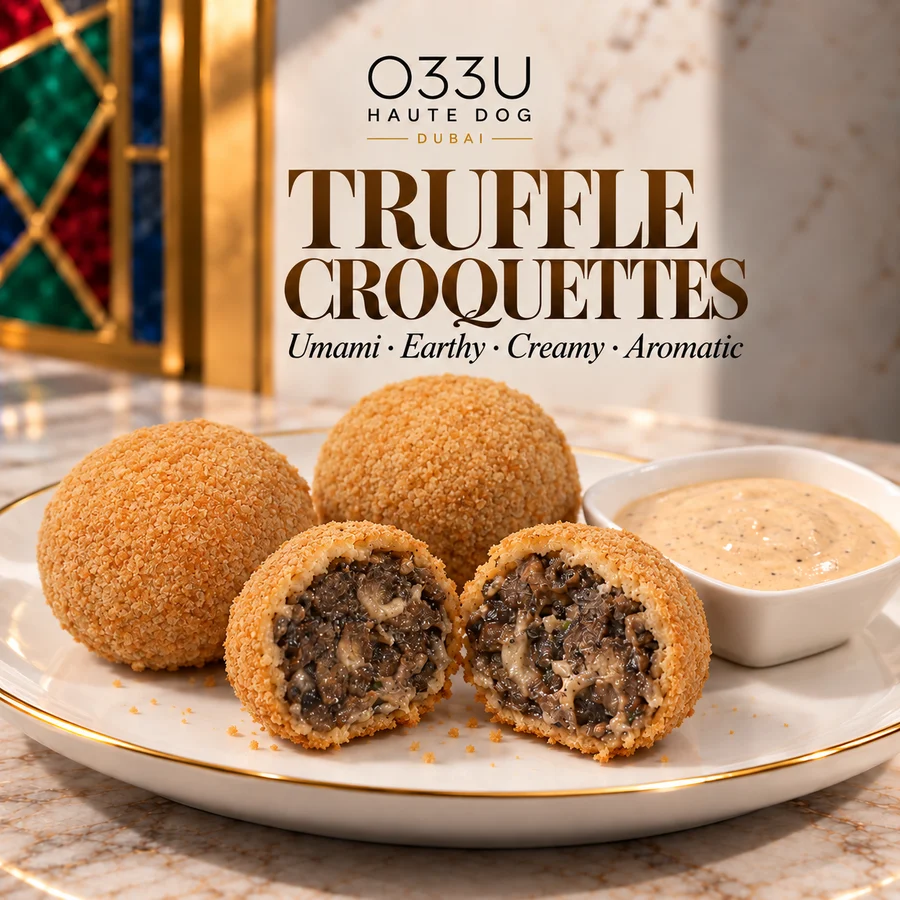 Mushroom Parmesan Truffle croquettes from O33U Haute Dog