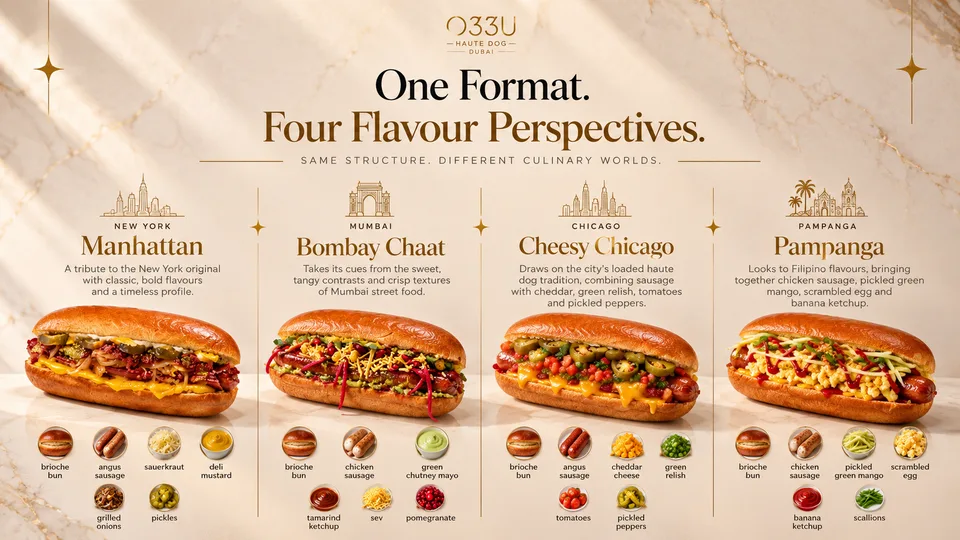 O33U haute dog recipes inspired by different food cultures