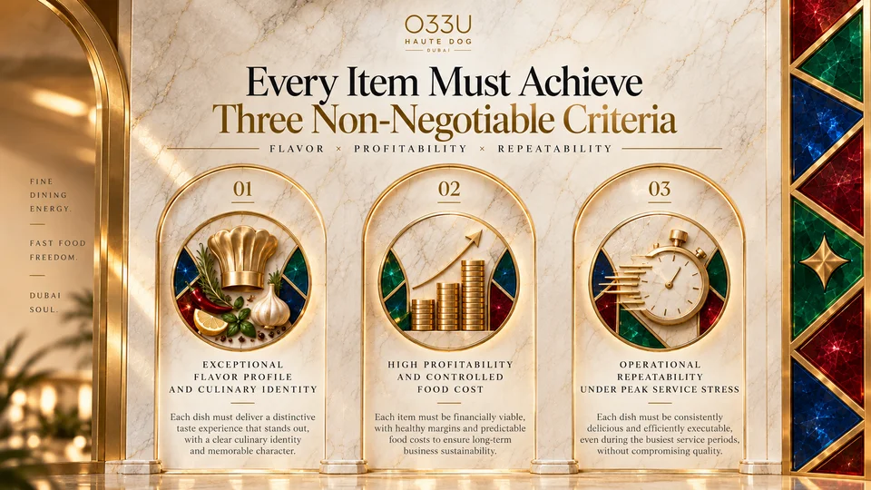 O33U illustration comparing the margin of error in a nine-item and a forty-item menu.