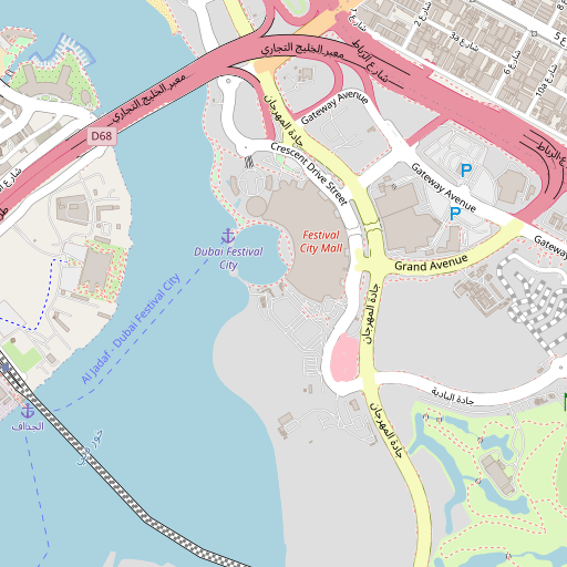 Street map around The Bay by Social in Dubai